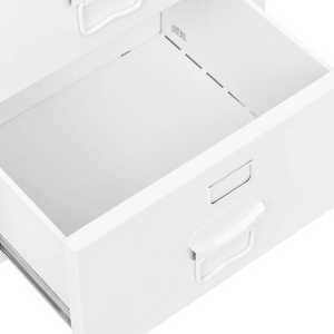 vidaXL Industrial Desk with Drawers White 41.3"x20.5"x29.5" Steel