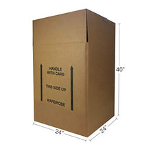 Wardrobe Clothing Moving Boxes with Bar, 3 Pack, Brown, 20" x 20" x 34"