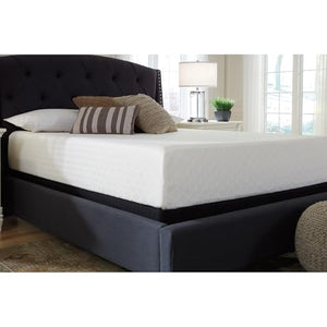 Signature Design by Ashley Queen Size 8 Inch Medium Firm Charcoal Gel & Green Tea Infused Memory Foam Mattress for Pressure Relief