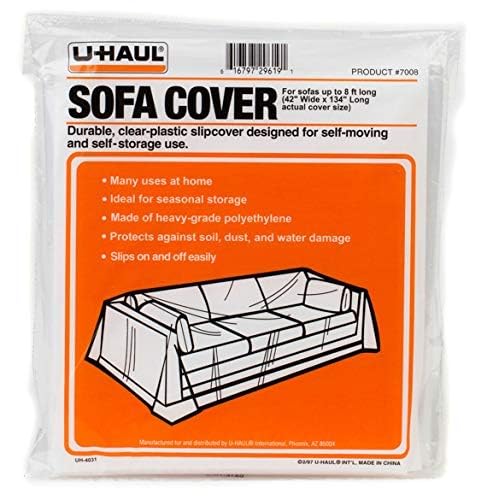 U-Haul Moving & Storage Sofa Cover (Fits Sofas up to 8' Long) - Water Resistant Plastic Sheet Couch Protection - 42