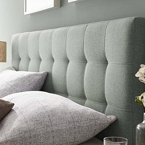 Modway AMZ-5041 Lily Tufted Linen Fabric Upholstered Queen Headboard in Gray