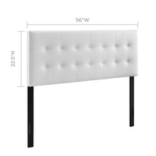 Modway Emily Tufted Button Faux Leather Upholstered Twin Headboard in White