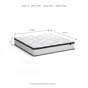 Signature Design by Ashley Queen Size Chime 12 Inch Medium Firm Hybrid Mattress with Cooling Gel Memory Foam for Pressure Relief