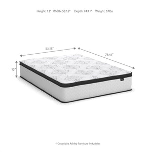 Signature Design by Ashley Queen Size Chime 12 Inch Medium Firm Hybrid Mattress with Cooling Gel Memory Foam for Pressure Relief