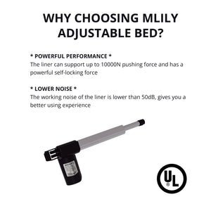 MLILY EGOHOME Adjustable Bed Frame Queen for Pain Relief, Electric Queen Size Adjustable Bed Base with Wireless Remote for Head and Foot Incline, Easy Assembly