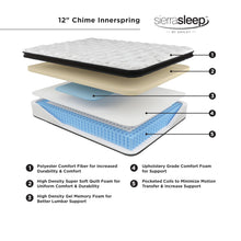 Signature Design by Ashley Queen Size Chime 12 Inch Medium Firm Hybrid Mattress with Cooling Gel Memory Foam for Pressure Relief