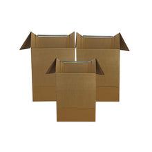 Wardrobe Clothing Moving Boxes with Bar, 3 Pack, Brown, 20" x 20" x 34"