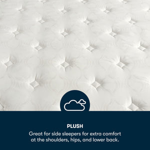 Serta - 15" Clarks Hill Elite Plush Pillow Top Queen Mattress, Comfortable, Cooling, Supportive, CertiPur-US Certified, Queen, White/Blue