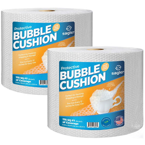 Bubble cusion for Packing & Moving - 12" Width X 175 FT - Bubble cusion for Moving, Extra Protection for Shipping, Packaging Boxes & Mailers, Perforated Every 12 IN, Clear Cushioning Wrap