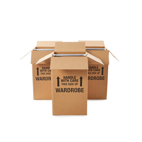 Wardrobe Clothing Moving Boxes with Bar, 3 Pack, Brown, 20