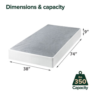 9 Inch Metal Smart Box Spring - Quick Assembly, Mattress Foundation, Strong Metal Frame, Easy Assembly, Queen