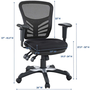 Modway EEI-757-BLK Articulate Ergonomic Mesh Office Chair in Black