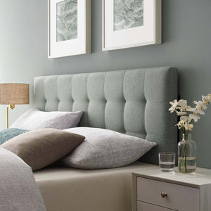 Modway AMZ-5041 Lily Tufted Linen Fabric Upholstered Queen Headboard in Gray