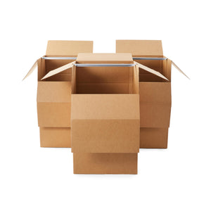 Wardrobe Clothing Moving Boxes with Bar, 3 Pack, Brown, 20" x 20" x 34"