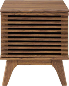 Modway Render Mid-Century Modern 19" Vinyl Record Display Stand in Walnut, 19 Inch