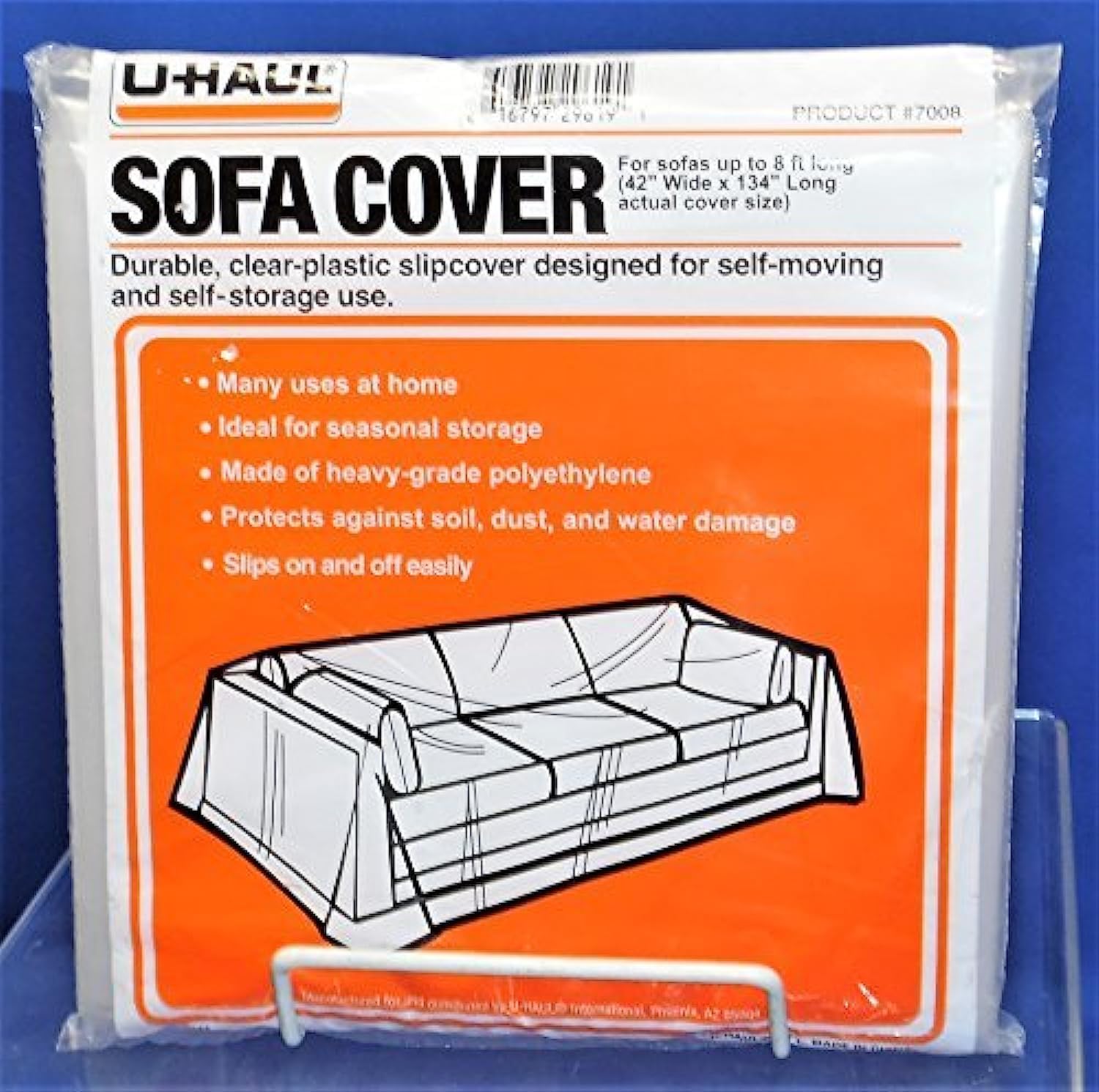 U-Haul Moving & Storage Sofa Cover (Fits Sofas up to 8' Long) - Water Resistant Plastic Sheet Couch Protection - 42