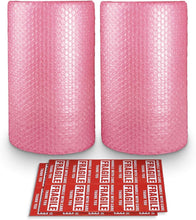 2-Pack Bubble Cushioning Nylon Wrap Rolls, 3/16" x 12" x 72' ft Total, Perforated Every 12", 20 Fragile Stickers for Packaging, Shipping, Mailing