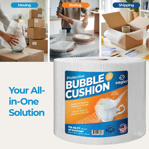 Bubble cusion for Packing & Moving - 12" Width X 175 FT - Bubble cusion for Moving, Extra Protection for Shipping, Packaging Boxes & Mailers, Perforated Every 12 IN, Clear Cushioning Wrap