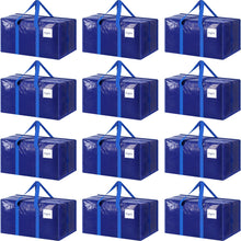 6 Pack Extra Heavy Duty Large Moving Bags with Strong Zipper & Comfortable Handles, Sturdy & Durable Clothes Storage Bags Totes Bins, Blue Packing Bags Moving Boxes College Moving Supplies, Dark Blue