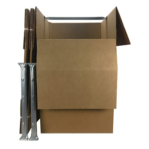 Wardrobe Clothing Moving Boxes with Bar, 3 Pack, Brown, 20" x 20" x 34"