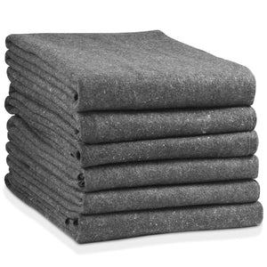 Sure-Max 6 Moving & Packing Blankets - Economy - 72" x 54" - Professional Textile Skin Shipping Furniture Pads Dark Gray