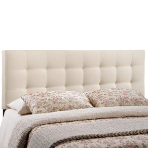 Modway AMZ-5041 Lily Tufted Linen Fabric Upholstered Queen Headboard in Gray