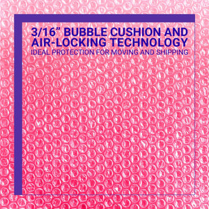 2-Pack Bubble Cushioning Nylon Wrap Rolls, 3/16" x 12" x 72' ft Total, Perforated Every 12", 20 Fragile Stickers for Packaging, Shipping, Mailing