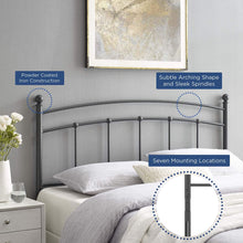 Modway Abigail Queen Metal Headboard in Black