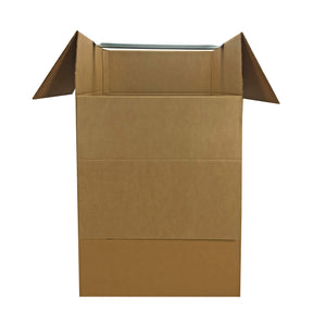 Wardrobe Clothing Moving Boxes with Bar, 3 Pack, Brown, 20" x 20" x 34"