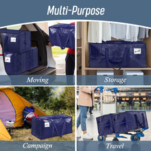 6 Pack Extra Heavy Duty Large Moving Bags with Strong Zipper & Comfortable Handles, Sturdy & Durable Clothes Storage Bags Totes Bins, Blue Packing Bags Moving Boxes College Moving Supplies, Dark Blue