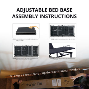 MLILY EGOHOME Adjustable Bed Frame Queen for Pain Relief, Electric Queen Size Adjustable Bed Base with Wireless Remote for Head and Foot Incline, Easy Assembly