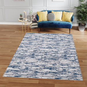 Milano Collection Nautical Navy Blue Woven Area Rug