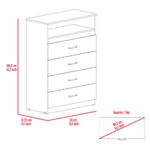 Continental Dresser, Superior Top, Four Drawers, One Shelf