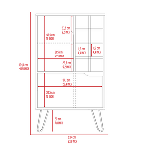 Zamna L Bar Single Door Cabinet, Eight Wine Cubbies