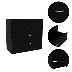 Melia Three Drawer Dresser, Superior Top, Metal Hardware