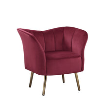 Reese Accent Chair, Burgundy Velvet & Gold