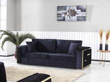 Regina Black Velvet Living Room Set